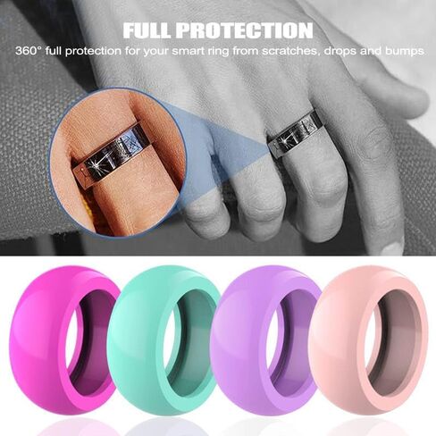 BO&DQQ 4 Pack Smart Ring Protector Cover Compatible with Oura Ring Gen3/ULTRAHUMAN Ring AIR/RingConn, Thin Soft Silicone Case Accessories Men Women in Saudi Arabia