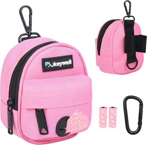 Cute Dog Poop Bag Holder - Mini Dog Treat Pouch - Dog Poop Bag Dispenser - Dog Accessories - Dog Waste Bags - Pet Supplies for Dogs - Dog Poop Bags for Dogs - Dog Bags for Poop (Pink) in Saudi Arabia