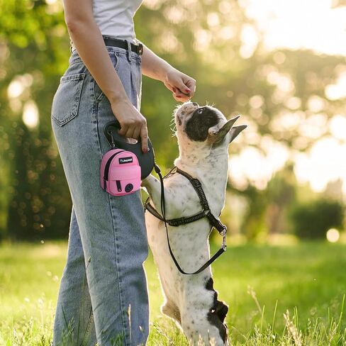 Cute Dog Poop Bag Holder - Mini Dog Treat Pouch - Dog Poop Bag Dispenser - Dog Accessories - Dog Waste Bags - Pet Supplies for Dogs - Dog Poop Bags for Dogs - Dog Bags for Poop (Pink) in Saudi Arabia