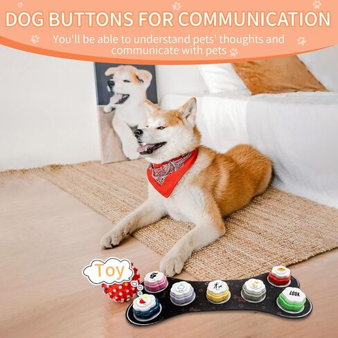 Set of 7 Dog Buttons for Communication-Dog Recordable Training Buttons with Rubber Mat,Dog Talking Buttons,Pet Buttons,Dog Training & Behavior Aids,Train Your Dog to Voice What They Want in Saudi Arabia