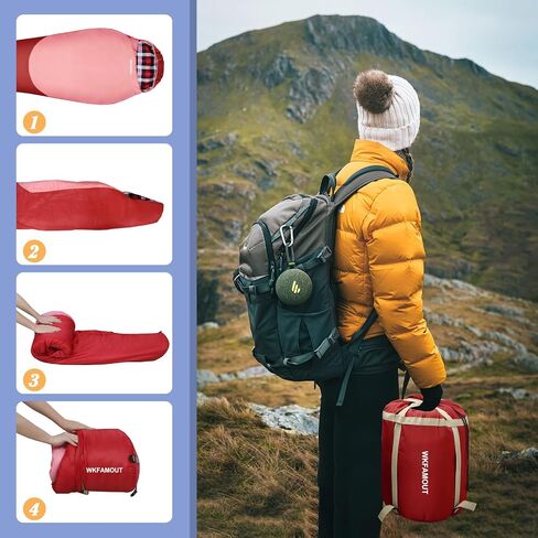 Cold Weather Mummy Sleeping Bag Flannel 0 Degree Winter Sleeping Bag Machine Washable Heavy Duty for Adults,Teenager with Compression Sack 4 Seasons for Camping Hiking Traveling in Saudi Arabia