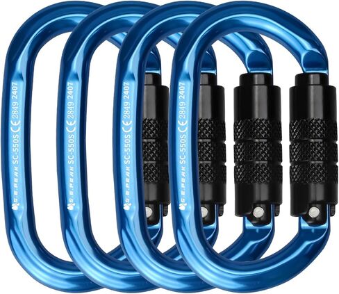 CE 24kN Oval Climbing Screwgate Clip for Outdoor Activities, Stormproof, Hiking, Mountaineering, Climbing, Camping, Fishing, Hunting, Skiing, Snowshoeing in Saudi Arabia
