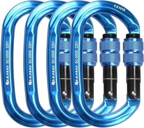 CE 24kN Oval Climbing Screwgate Clip for Outdoor Activities, Stormproof, Hiking, Mountaineering, Climbing, Camping, Fishing, Hunting, Skiing, Snowshoeing in Saudi Arabia