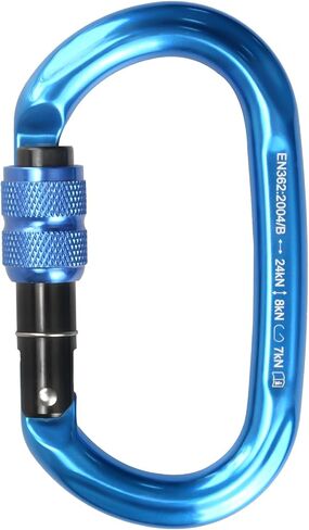 CE 24kN Oval Climbing Screwgate Clip for Outdoor Activities, Stormproof, Hiking, Mountaineering, Climbing, Camping, Fishing, Hunting, Skiing, Snowshoeing in Saudi Arabia
