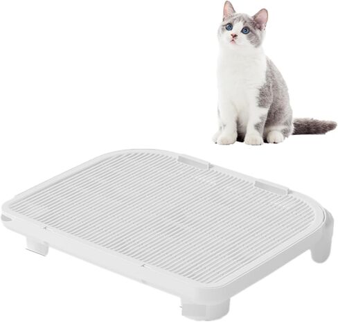 منحدر فضلات القطط، مصيدة فضلات مزدوجة الطبقات لصندوق فضلات القطط، خطوة ودرج فضلات سهلة التنظيف، دخول سهل للقطط الكبيرة متوافق مع نماذج مختلفة صندوق فضلات التنظيف الذاتي in Kuwait