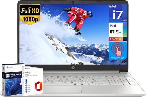 HP أحدث كمبيوتر محمول للأعمال بشاشة لمس FHD مقاس 15.6 بوصة، مع ترخيص Microsoft Office مدى الحياة، وذاكرة الوصول العشوائي 16 جيجابايت، و1 تيرابايت SSD، والجيل الثاني عشر Intel 10-Core i7-1255U، وIntel Iris Xe Graphics، وكاميرا HD، وHDMI، وWindows 11 Pro in Saudi Arabia