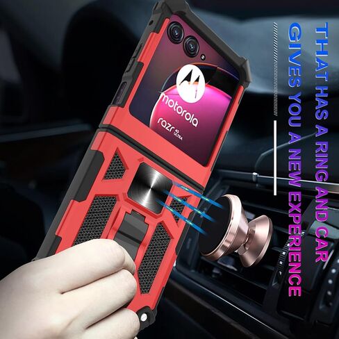 حافظة Ailiber لهاتف Motorola Razr+ 2024 5G، حافظة Moto Razr 50 Ultra، لحامل مغناطيسي للسيارة، حامل مسند، حماية قوية مضادة للصدمات، غطاء شديد التحمل لهاتف Moto Razr Plus 2024-أزرق in Saudi Arabia