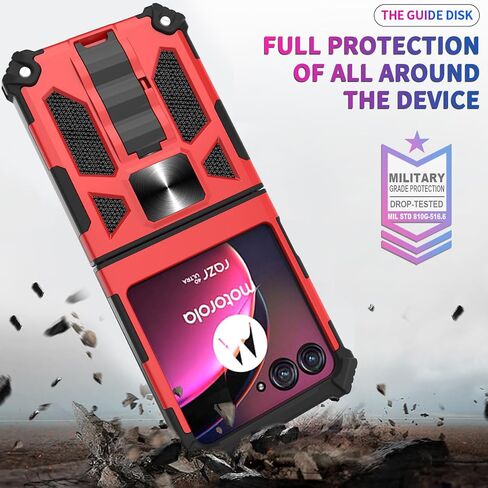 حافظة Ailiber لهاتف Motorola Razr+ 2024 5G، حافظة Moto Razr 50 Ultra، لحامل مغناطيسي للسيارة، حامل مسند، حماية قوية مضادة للصدمات، غطاء شديد التحمل لهاتف Moto Razr Plus 2024-أزرق in Saudi Arabia