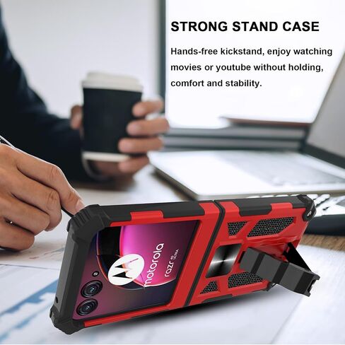 حافظة Ailiber لهاتف Motorola Razr+ 2024 5G، حافظة Moto Razr 50 Ultra، لحامل مغناطيسي للسيارة، حامل مسند، حماية قوية مضادة للصدمات، غطاء شديد التحمل لهاتف Moto Razr Plus 2024-أزرق in Saudi Arabia