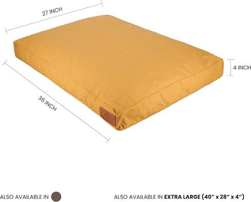 Durable & Comfortable Canvas Dog Bed Cover Only, Premium Quality Water-Repellent Coating & Dirt Resistance, Removable & Washable Outer Cover w/Zippers (Large- Tan Cover) in Saudi Arabia