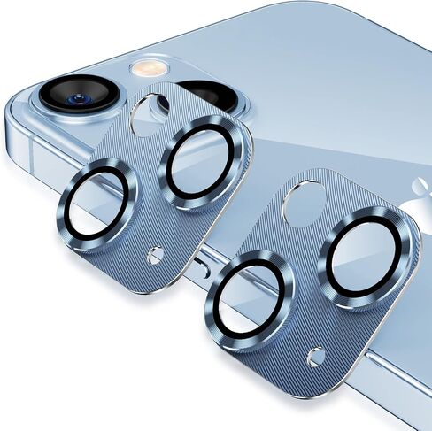 Korecase [عبوتان] واقي عدسة الكاميرا لهاتف iPhone 14 /iPhone 14 Plus طبقة غطاء كاميرا معدنية من الزجاج المقوى، حافظة عدسة خلفية مناسبة لهاتف iPhone 14 / iPhone 14 Plus - أزرق سييرا in Kuwait