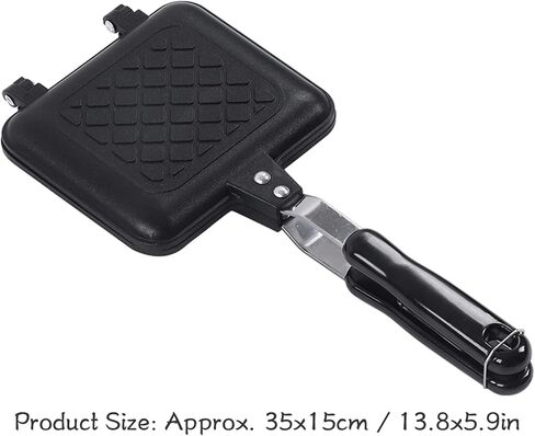 Breakfast Sandwich Maker, Non Stick Sandwich Toaster Panini Press Stove Top Double Sided Baking Pan with Easy Grip Handle, Grid Pattern in Saudi Arabia