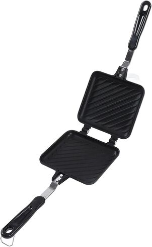 Breakfast Sandwich Maker, Non Stick Sandwich Toaster Panini Press Stove Top Double Sided Baking Pan with Easy Grip Handle, Grid Pattern in Saudi Arabia