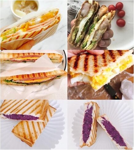 Breakfast Sandwich Maker, Non Stick Sandwich Toaster Panini Press Stove Top Double Sided Baking Pan with Easy Grip Handle, Grid Pattern in Saudi Arabia