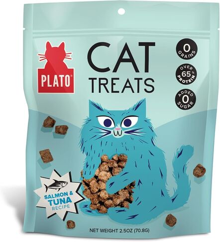 PLATO Pet Treats Air-Dried Cat Treats Chicken Recipe, Grain Free, All Natural, Made in The USA, 2.5oz in Kuwait