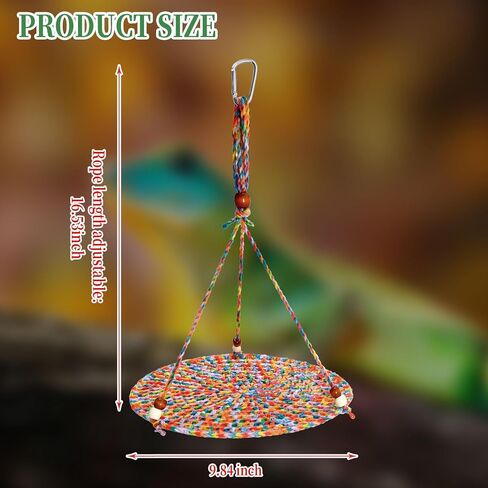UOIENRT Bearded Dragon Hammock, Lizard Accessories Habitats Supplies, Reptile Swing Hanging Bed Cotton Yarn Braid Bed for Bearded Dragon Leopard Gecko Parrots Hamster Squirrel (Colorful Orange) in Saudi Arabia