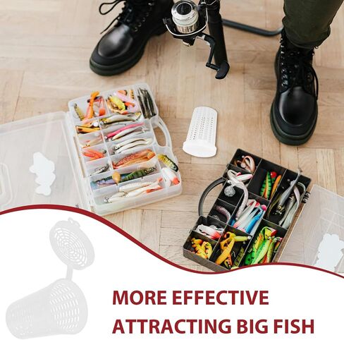 VANZACK 10Pcs Fishing Bait Cage Traps Feeder Holder Box Large Size Baits Case Barrel Fish Lure Plastic Basket Fishing in Saudi Arabia