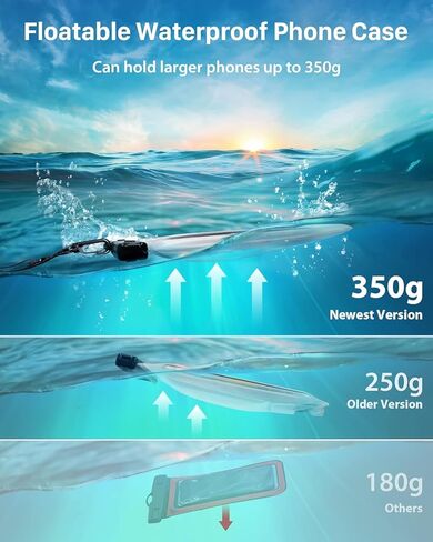 حقيبة هاتف قابلة للطفو مقاومة للماء حتى 9.0 بوصات [خاصة للهواتف الكبيرة]، حافظة هاتف تحت الماء IPX8 للسباحة لهاتف iPhone 15 14 Plus Pro Max، حبل مطور للحقيبة الجافة لهاتف Samsung S24 S23 Ultra in Kuwait