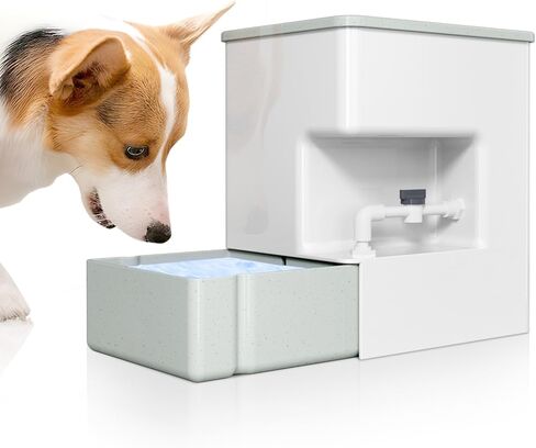 Automatic 8L Pet Waterer - Gravity Water Dispenser for Cats, Puppies, and Dogs.Prevents Dirty Water Backflow, Easy to Refill（White, Green, White） in Saudi Arabia