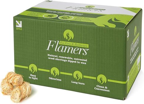Flamers Natural Eco Fire Starter - 24 Firestarters for Charcoal Logs Firewood Kindling Stick Briquette - Fire Lighter for BBQ Coal Grill Pizza Oven Solo Stove Fire Pit Chiminea Fireplace Campfire in Saudi Arabia