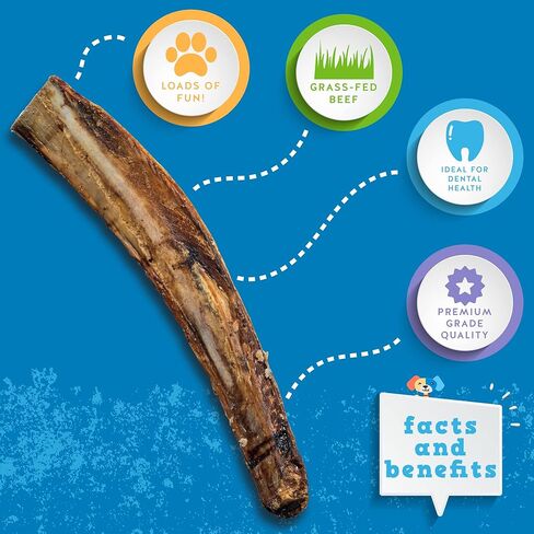 Jack&Pup Rib Bones for Dogs | All Natural Large Dog Bones| Single Ingredient Dog Chew Bones for Medium to Large Dogs (12 inch (6 Pack)) in Saudi Arabia