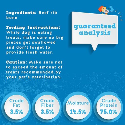 Jack&Pup Rib Bones for Dogs | All Natural Large Dog Bones| Single Ingredient Dog Chew Bones for Medium to Large Dogs (12 inch (6 Pack)) in Saudi Arabia