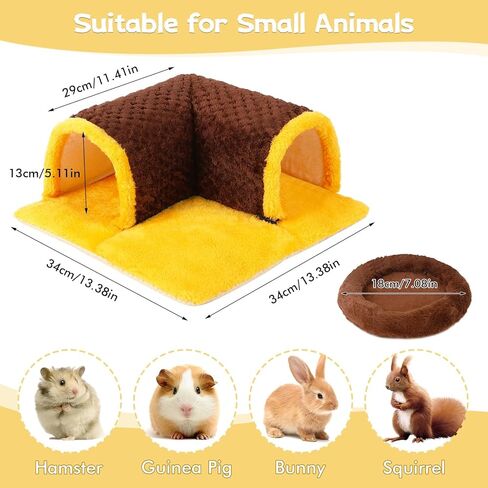 مخبأ خنزير غينيا من UPINS، خنزير غينيا كبير الحجم قابل للفصل ونفق مع وسادة خنزير غينيا ألعاب خنزير غينيا الناعمة للأرانب القزمة، والشنشيلا، والهامستر، والقنافذ، والقوارض، والسحالي ذات العرف، والفئران in Kuwait