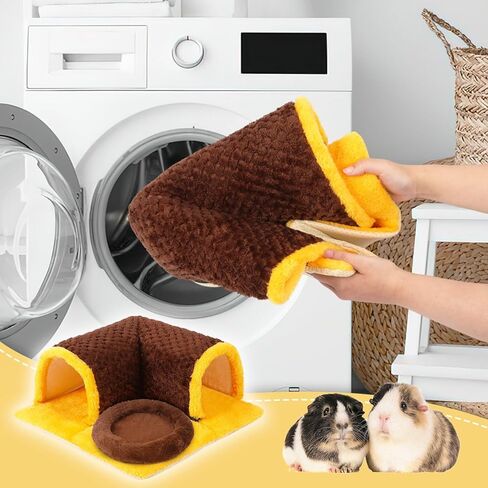 مخبأ خنزير غينيا من UPINS، خنزير غينيا كبير الحجم قابل للفصل ونفق مع وسادة خنزير غينيا ألعاب خنزير غينيا الناعمة للأرانب القزمة، والشنشيلا، والهامستر، والقنافذ، والقوارض، والسحالي ذات العرف، والفئران in Kuwait