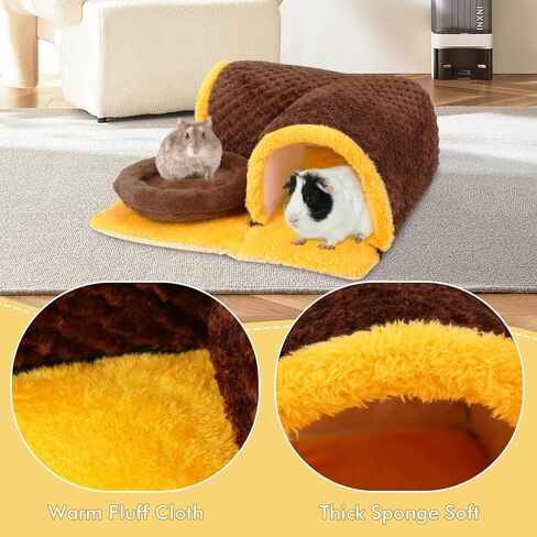 مخبأ خنزير غينيا من UPINS، خنزير غينيا كبير الحجم قابل للفصل ونفق مع وسادة خنزير غينيا ألعاب خنزير غينيا الناعمة للأرانب القزمة، والشنشيلا، والهامستر، والقنافذ، والقوارض، والسحالي ذات العرف، والفئران in Kuwait