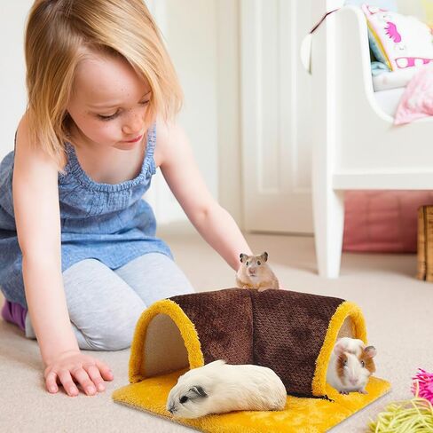 مخبأ خنزير غينيا من UPINS، خنزير غينيا كبير الحجم قابل للفصل ونفق مع وسادة خنزير غينيا ألعاب خنزير غينيا الناعمة للأرانب القزمة، والشنشيلا، والهامستر، والقنافذ، والقوارض، والسحالي ذات العرف، والفئران in Kuwait