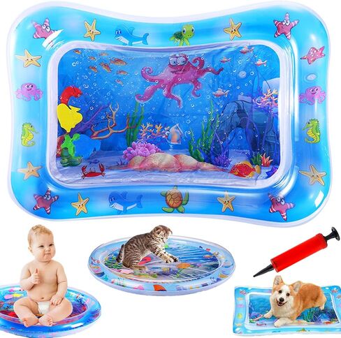 Cat Water Mat, 2024 New Pet Water Bed, Thickened Pet Water Sensory Mat Cats, Anti-Scratch Design Pet Water Mat, Water Sensor Play Mat for Cats, Interactive Toys for Cats to Play (A) in Saudi Arabia