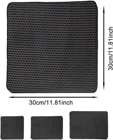 سجادة فضلات القطط، سجادة فضلات الحيوانات الأليفة، سجادة صينية فضلات القطط، وسادة مزدوجة الطبقات مقاومة للماء، بساط مصيدة فضلات القطط، تصميم قرص العسل (الحجم: 30 × 30 سم/11 × 11 بوصة) in Kuwait