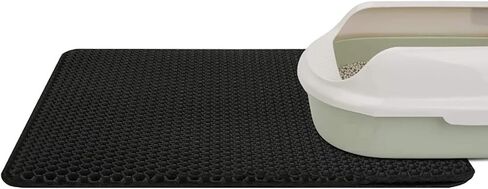 سجادة فضلات القطط، سجادة فضلات الحيوانات الأليفة، سجادة صينية فضلات القطط، وسادة مزدوجة الطبقات مقاومة للماء، بساط مصيدة فضلات القطط، تصميم قرص العسل (الحجم: 30 × 30 سم/11 × 11 بوصة) in Kuwait