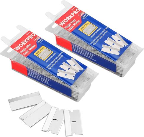WORKPRO 100-Pack Single Edge Razor Blades, Industrial Scraper Razor Blades, High Carbon Steel One Edge Razor Blades in Kuwait