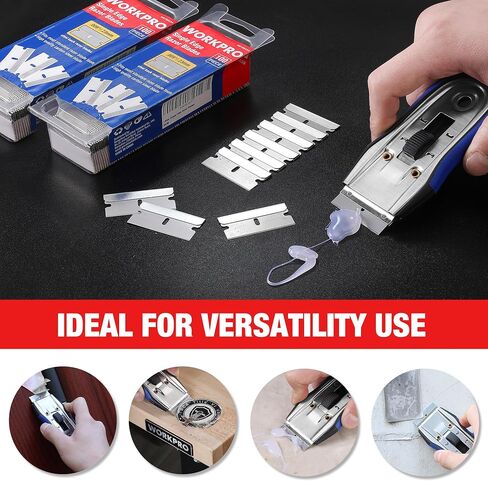WORKPRO 100-Pack Single Edge Razor Blades, Industrial Scraper Razor Blades, High Carbon Steel One Edge Razor Blades in Kuwait