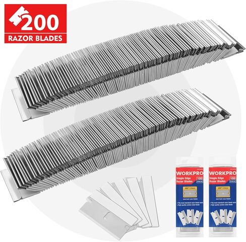 WORKPRO 100-Pack Single Edge Razor Blades, Industrial Scraper Razor Blades, High Carbon Steel One Edge Razor Blades in Kuwait