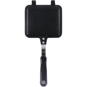 Double Sided Frying Pan, Grilled Sandwich Panini Maker Waffle Pancake Sandwiches Makers with Handle Aluminum Alloy Doublesided Fry Pan Multifunctional Home Kitchen Breakfast Machine Cookware