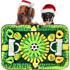 Snuffle Mat For Dogs 19"x28" Dog Feeding Mat, Mental Stimulation, Dog Puzzles For Smart Dog, Interactive Dog Toys, Dog Toys To Keep Them Busy, Stimulating Feeding Mat Dor Dogs (Soccer)