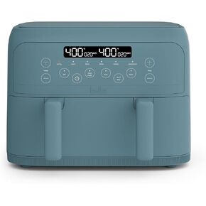 bella 4 Qt TriZone Air Fryer, EverGood™ Ceramic Nonstick Coating, Dual Basket Design w Removable Divider, Digital Touchscreen Control w 6 Preset Cooking Options, 1200 Watt, 3lb Capacity, Oatmilk