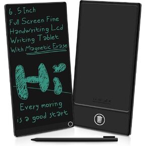 Mini LCD Writing Tablet for Adults: 6.5 inch Full Screen Drawing Board with Hall Switch Reusable Erasable Digital Notepad