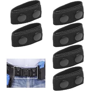 6Pack Nylon Duty Belt Keepers, Matte Black Double Snaps Belt Clips for 1.5"/1.75"/2"/2.25" Wide Security Tactical Stays Nylon Belt Holder Retainer Accessories for Security Belt Fixing, Black