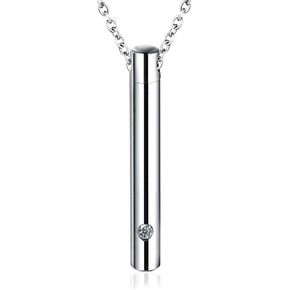 HappyTails - Pet Cremation Jewelry, Urn Necklace for Ashes of Dogs&Cats, Memorial Locket Pendant with Filling Kit, Keepsake Cremation Jewelry for Women&Men, Silver