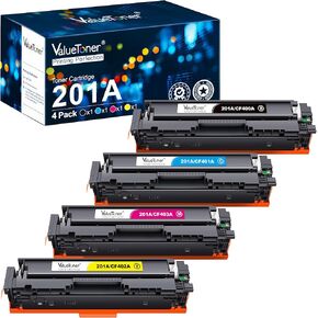 خرطوشة حبر متوافقة مع Valuetoner لطابعة HP 201A 201X CF400X CF400A CF401A CF402A CF403A لطابعة Color Pro MFP M277dw M252dw M277c6 M277n M252n (أسود، ازرق سماوي، أرجواني، أصفر)