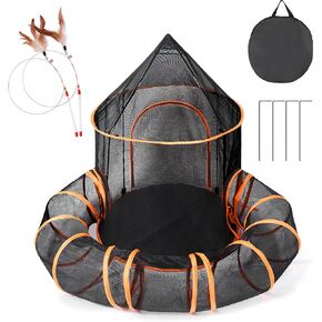Odoland Cat Outdoor Enclosure Tunnels - Large Cat Tents Castle Playpen for Indoor Outdoor Portable Playhouse for Pet Dog, Cat, Kitten, Rabbit, Small Animals
