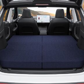 4" Memory Foam Camping Mattress for Tesla Model Y, 76" x 43" CertiPUR-US Foam Car Bed Mattress, Dark Blue