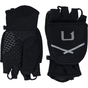HUK Mens Power Stretch Fingerless Fishing Gloves