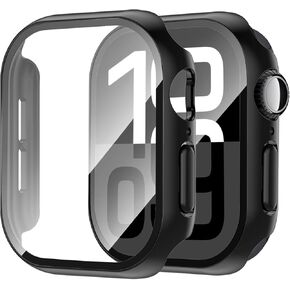 [2 pack Case with Tempered Glass Screen Protector for Apple Watch Series 10 42mm, Ultra-Thin Full Coverage Hard PC Protective Cover for iWatch 10 42mm