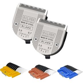 Professional Animal 5-in-1 Adjustable Blade Compatible with WAHL Arco, Bravura, Chromado, Creativa, Figura, and Motion Pet, Replacement Blade 2Pcs+Guide Comb 3/8"~1/2" 3Pcs.