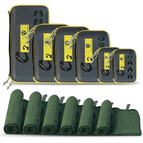 YELLOW JACKET Camping Towel with EVA Case, Microfiber Travel Towel Fast Drying Lightweight, Compact & Ultra Soft Towels for Sports, Beach, Gym, Backpacking, Hiking and Yoga (31" x 15", Army Green)