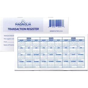 Magnolia Registers 12 Check Registers, 2023-2024-2025, for Personal Checkbook Ledger Transaction Registers Log for Personal or Business Bank Checking Account, Saving Account, Deposit